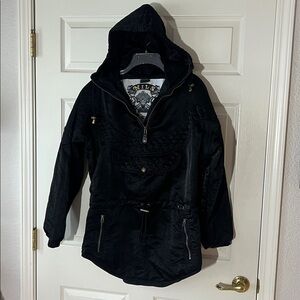 Women’s Vintage 70s/80s Designer Nils Structured Ski Jacket Black, Sz 10